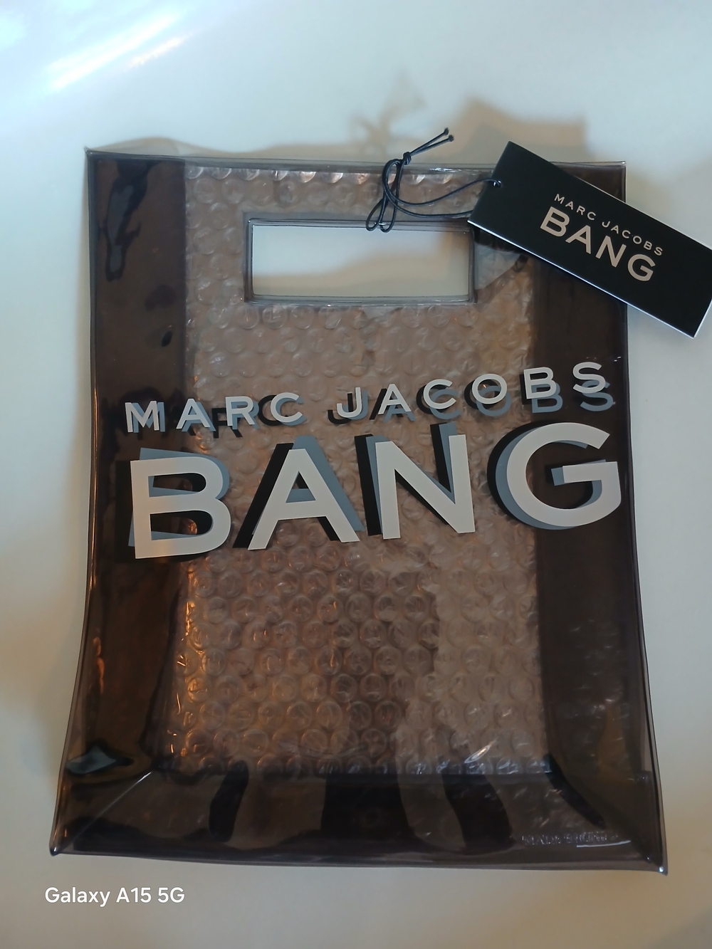Marc Jacobs BANG Transparent Brown Vinyl Tote with Cutout Handle